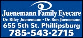 Juenemann Family Eyecare Sponsorship Banner